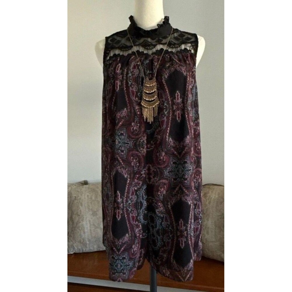 Womens Boho Short Formal Romper Paisley Lace Cocktail Size M by BCBG Generation - Picture 2 of 16